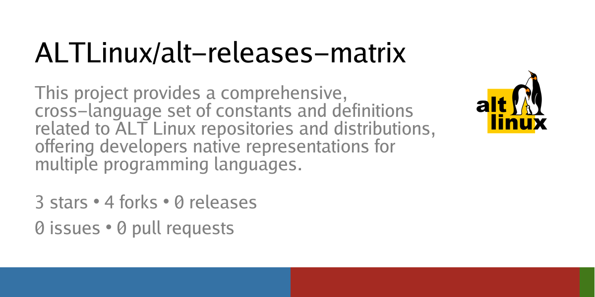 ALTLinux/alt-releases-matrix: This project provides a comprehensive ...